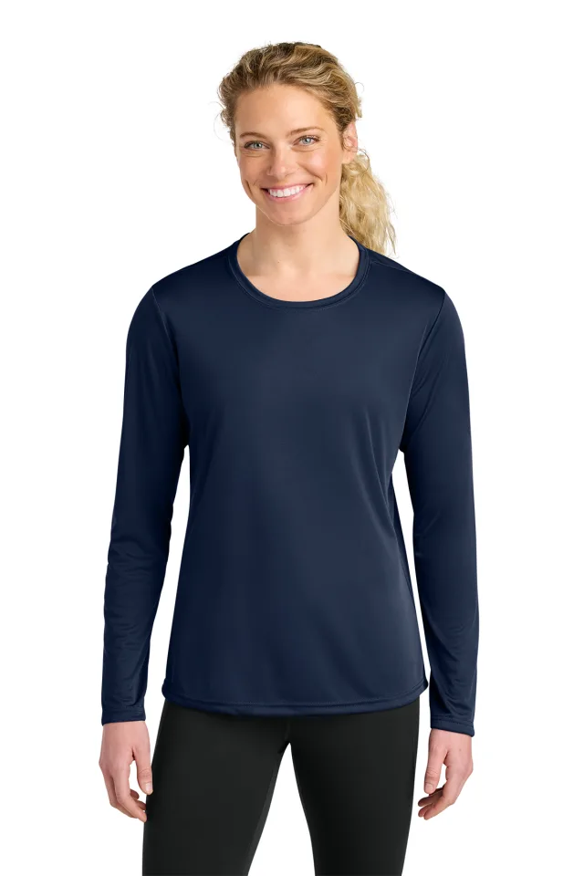 A4 Women’s Cooling Performance Long Sleeve Tee · Navy · front · Garment reference