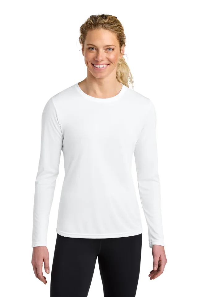 A4 Women’s Cooling Performance Long Sleeve Tee · White · front · Garment reference