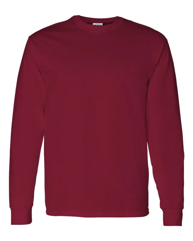 5400 Unisex Heavy Cotton™ Long Sleeve T-Shirt · Cardinal Red · front · Garment reference