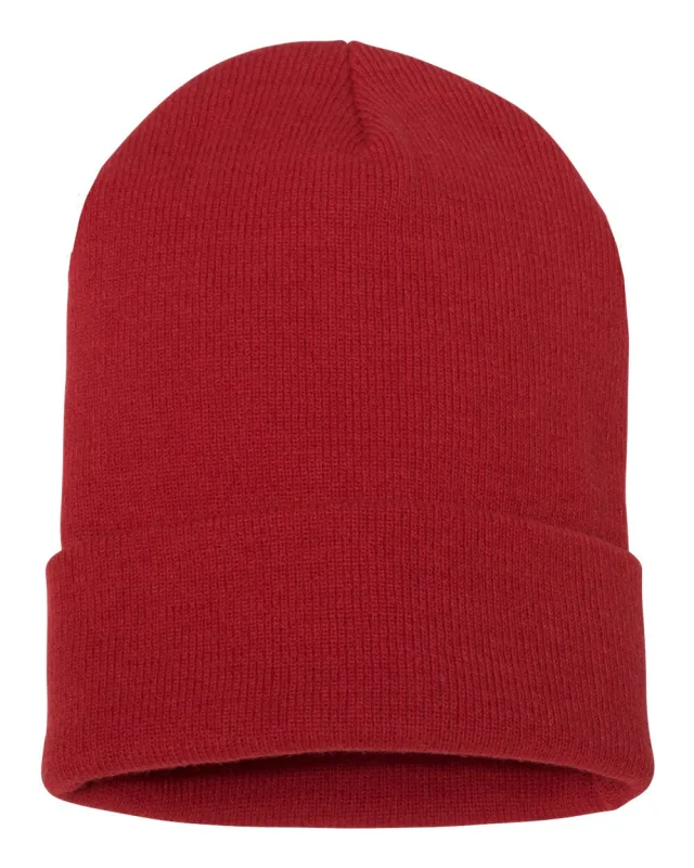 1501KC Cuffed Beanie · Red · front · Garment reference