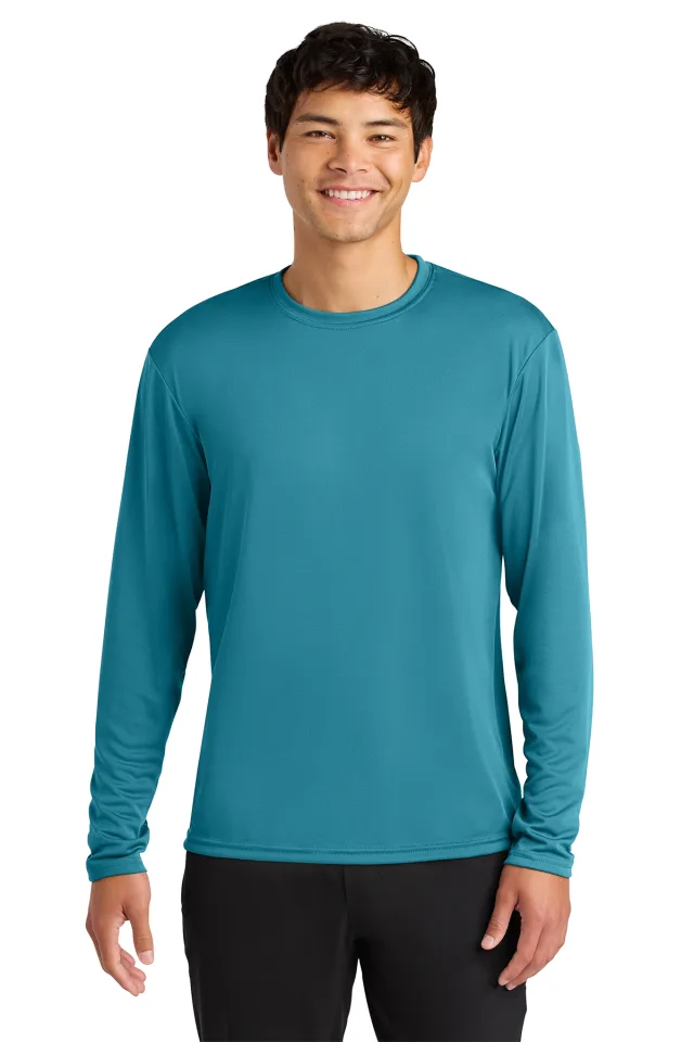 A4 Cooling Performance Long Sleeve Tee · Teal · front · Garment reference