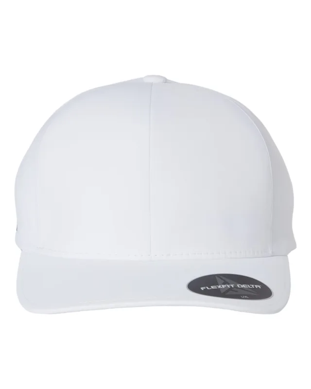 180 Delta® Seamless Cap · White · front · Garment reference