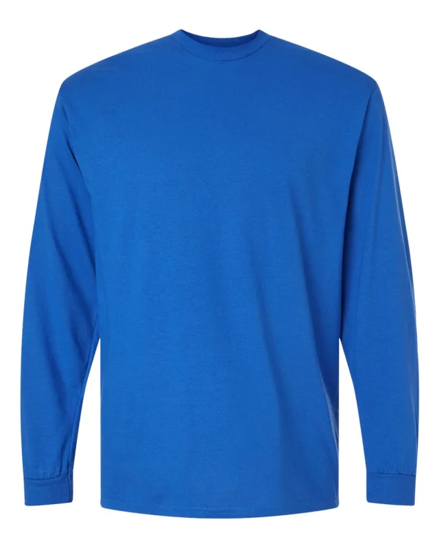 8400 Unisex DryBlend® 50/50 Long Sleeve T-Shirt · Royal · front · Garment reference