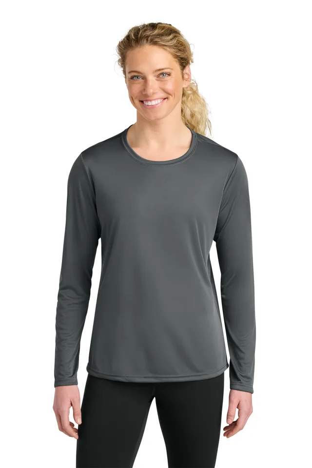 A4 Women’s Cooling Performance Long Sleeve Tee · Graphite · front · Garment reference
