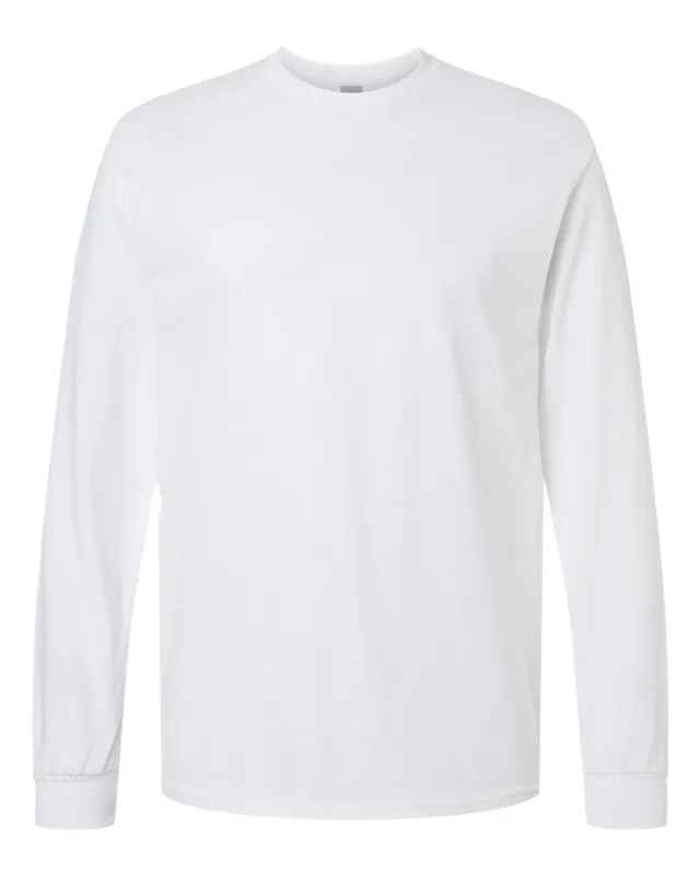 5400 Unisex Heavy Cotton™ Long Sleeve T-Shirt · White · front · Garment reference