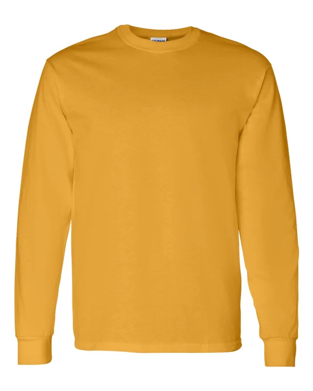 5400 Unisex Heavy Cotton™ Long Sleeve T-Shirt · Gold · front · Garment reference