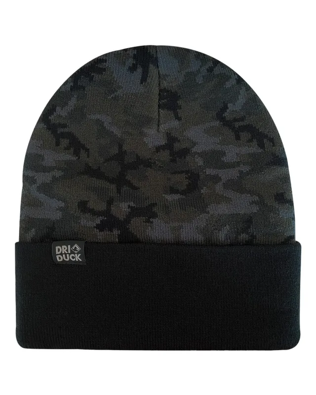 3523 Coleman Cuffed Beanie · Black Woodland Camo · front · Garment reference