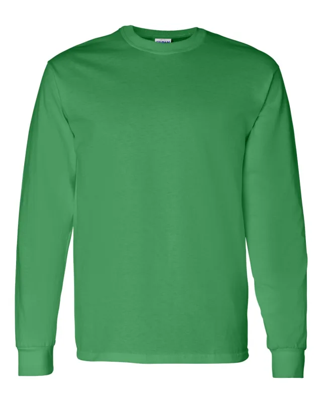 5400 Unisex Heavy Cotton™ Long Sleeve T-Shirt · Irish Green · front · Garment reference