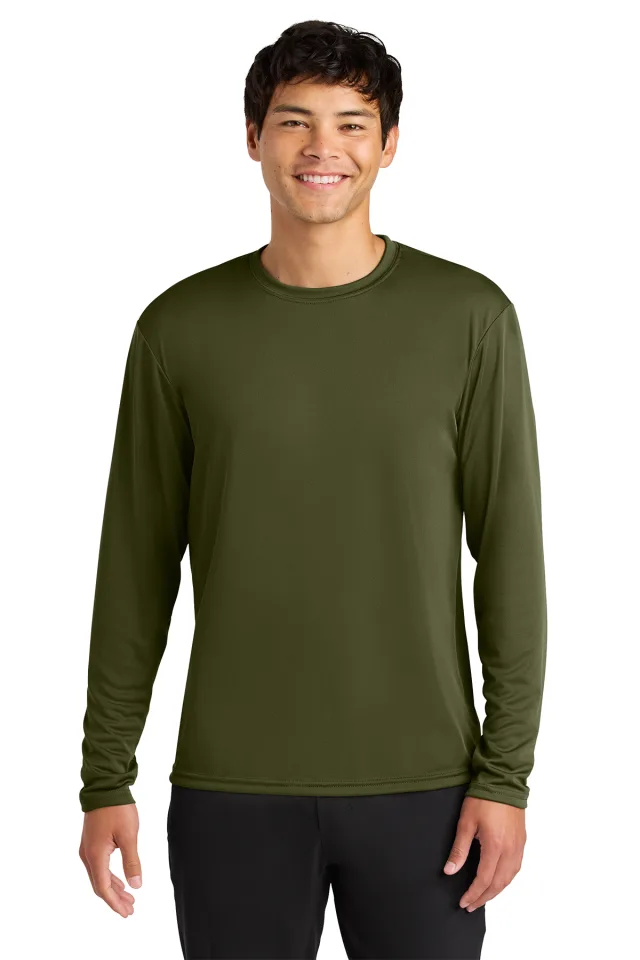 A4 Cooling Performance Long Sleeve Tee · Military Green · front · Garment reference