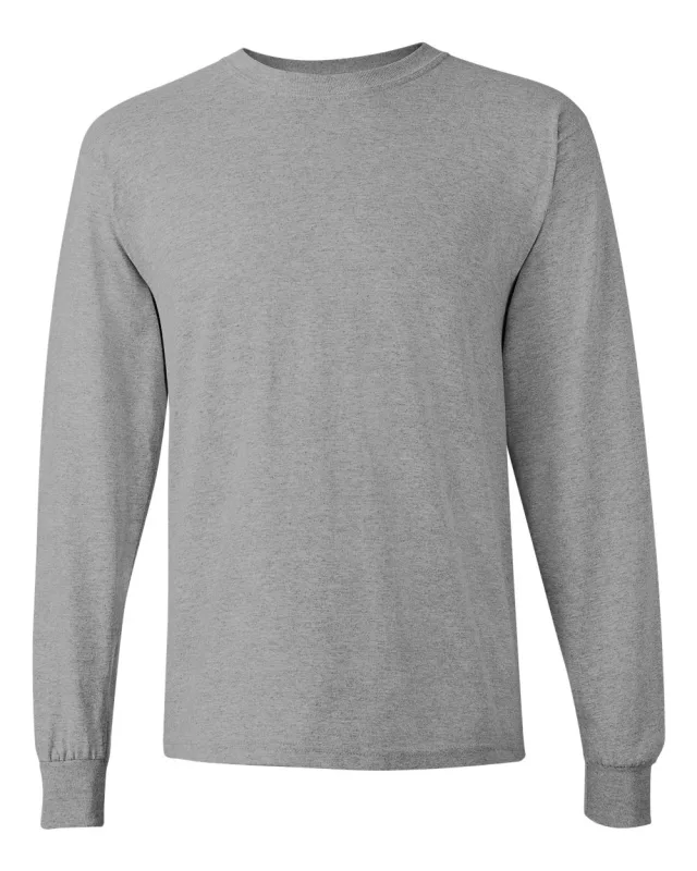 5400 Unisex Heavy Cotton™ Long Sleeve T-Shirt · Sport Grey · front · Garment reference