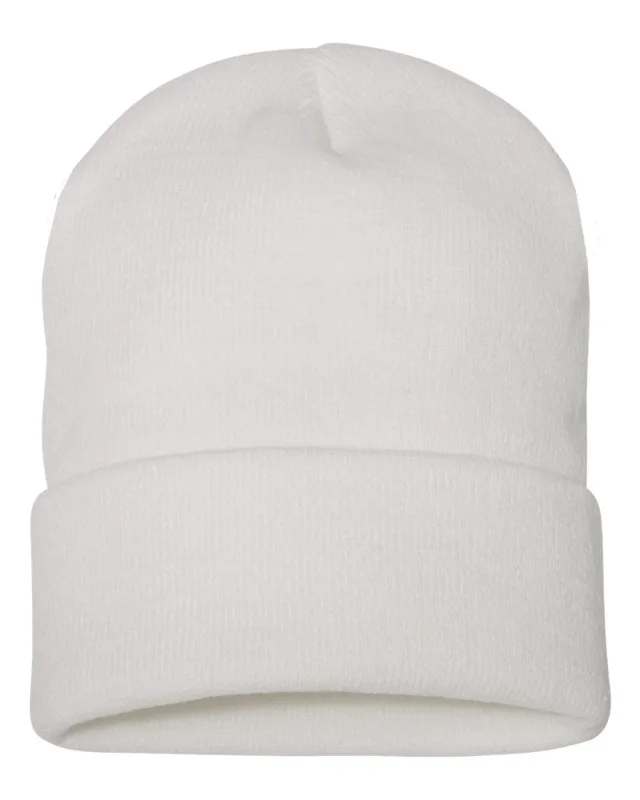 1501KC Cuffed Beanie · White · front · Garment reference