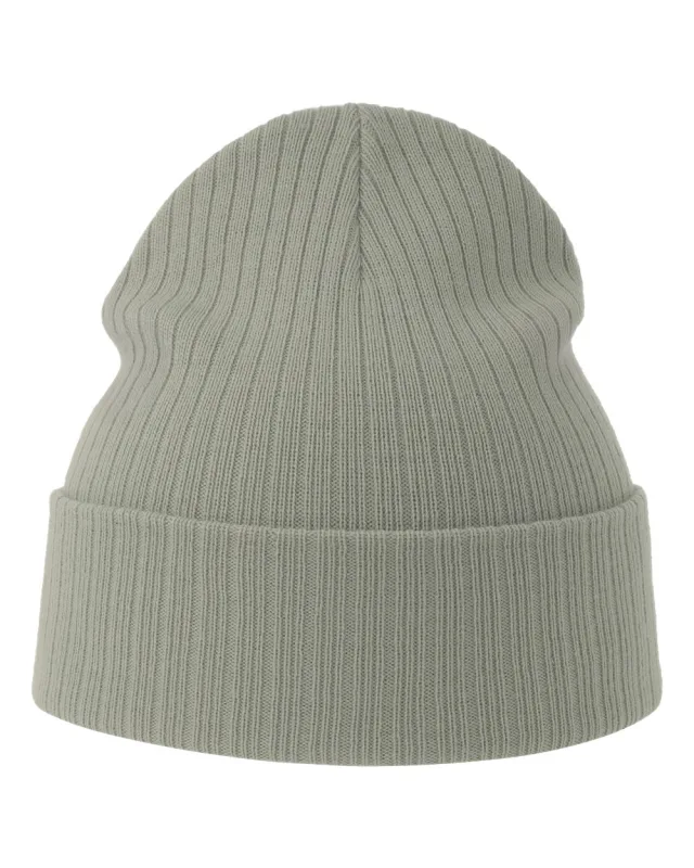 RIO Sustainable Rib Cuffed Beanie · Light Grey · front · Garment reference