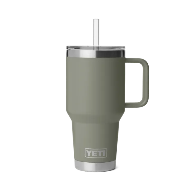 Rambler® 35 oz Straw Mug · Pampa Green · front · Garment reference