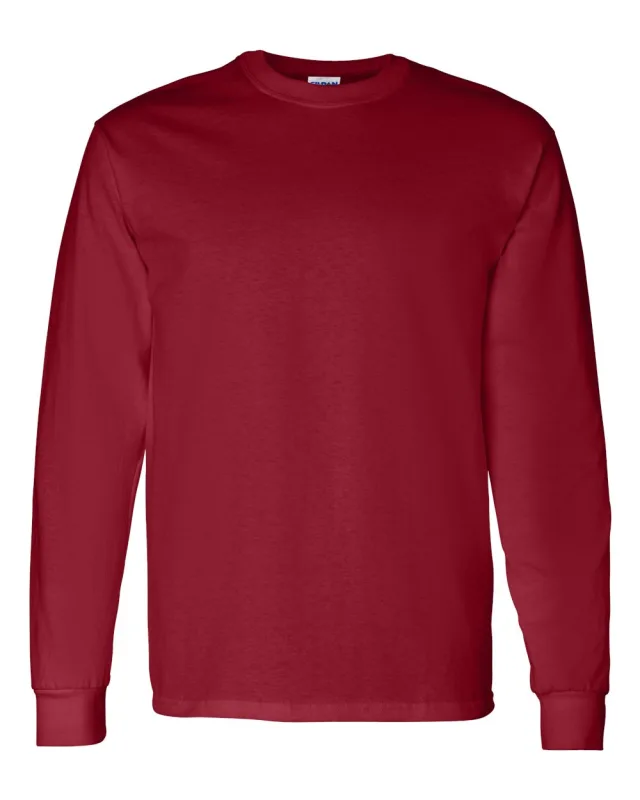 5400 Unisex Heavy Cotton™ Long Sleeve T-Shirt · Garnet · front · Garment reference