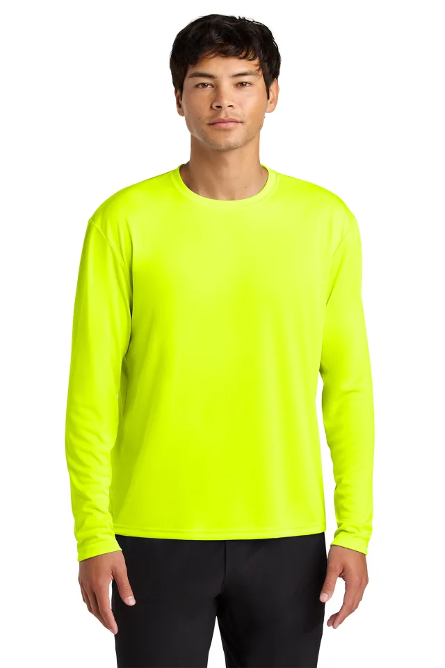 A4 Cooling Performance Long Sleeve Tee · Safety Yellow · front · Garment reference