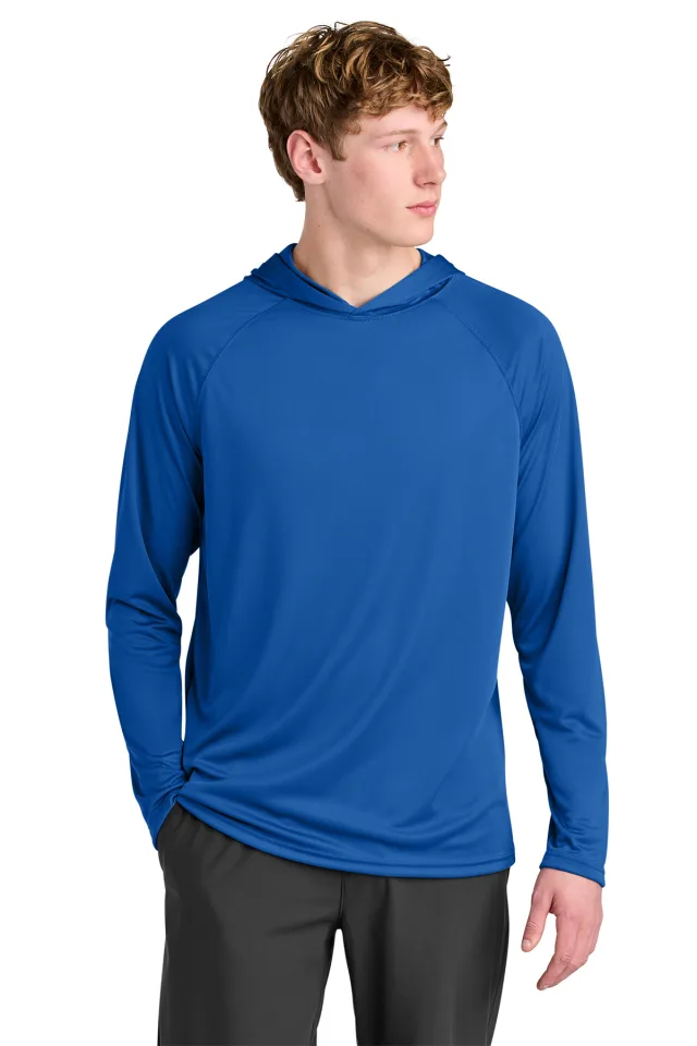 A4 Cooling Performance Long Sleeve Hooded Tee · Royal · front · Garment reference