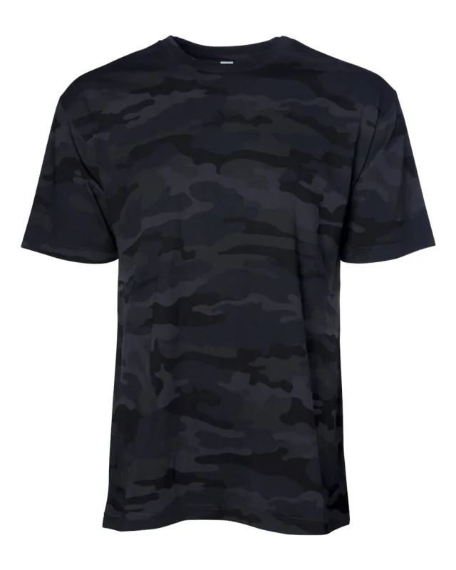 PRM180PT Unisex Premium T-Shirt · Black Camo · front · Garment reference