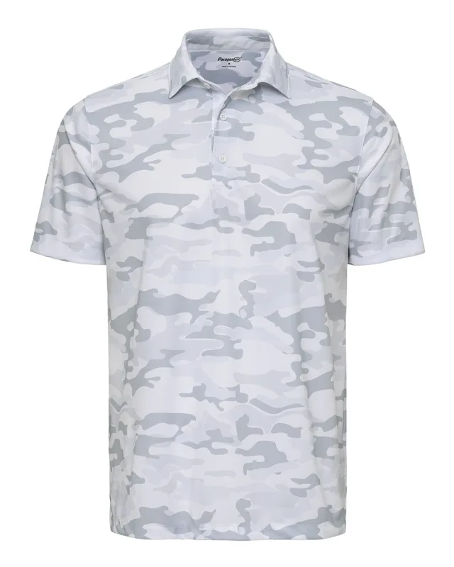 170 Men's Newport Camo Polo · White Camo · front · Garment reference