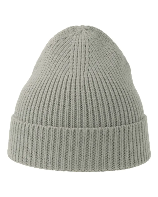 ANDY Sustainable Fine Rib Cuffed Beanie · Light Grey · front · Garment reference