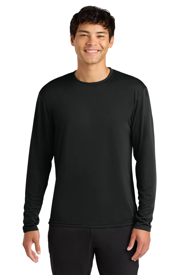 A4 Cooling Performance Long Sleeve Tee · Black · front · Garment reference