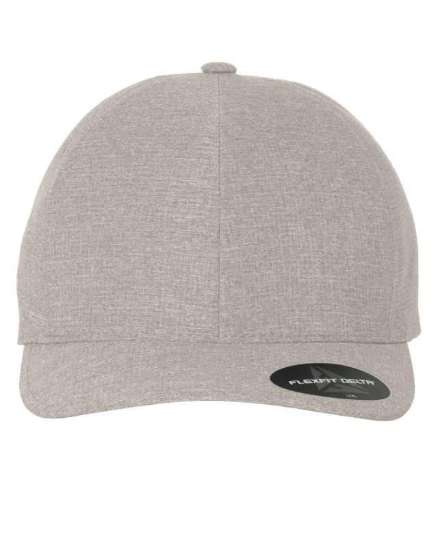 180 Delta® Seamless Cap · Melange Silver · front · Garment reference