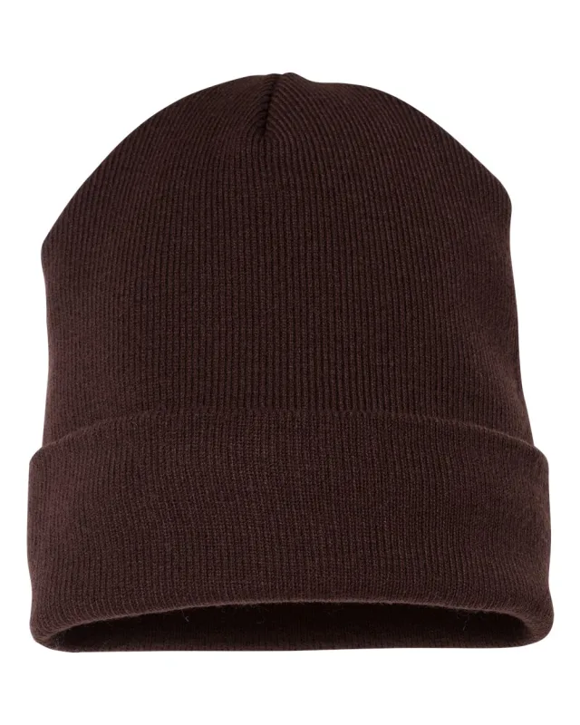 1501KC Cuffed Beanie · Brown · front · Garment reference