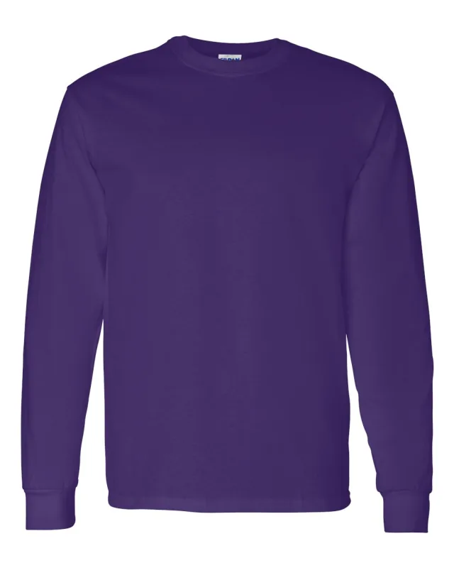 5400 Unisex Heavy Cotton™ Long Sleeve T-Shirt · Purple · front · Garment reference