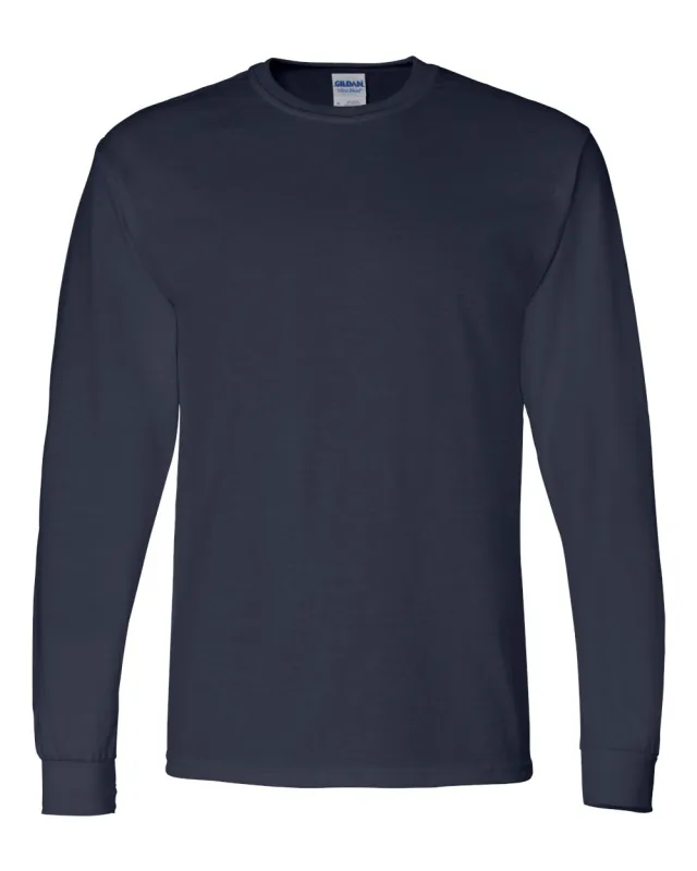 8400 Unisex DryBlend® 50/50 Long Sleeve T-Shirt · Navy · front · Garment reference