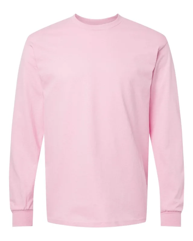5400 Unisex Heavy Cotton™ Long Sleeve T-Shirt · Light Pink · front · Garment reference