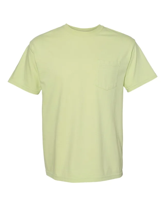 6030 Unisex Garment-Dyed Heavyweight Pocket T-Shirt · Celadon · front · Garment reference