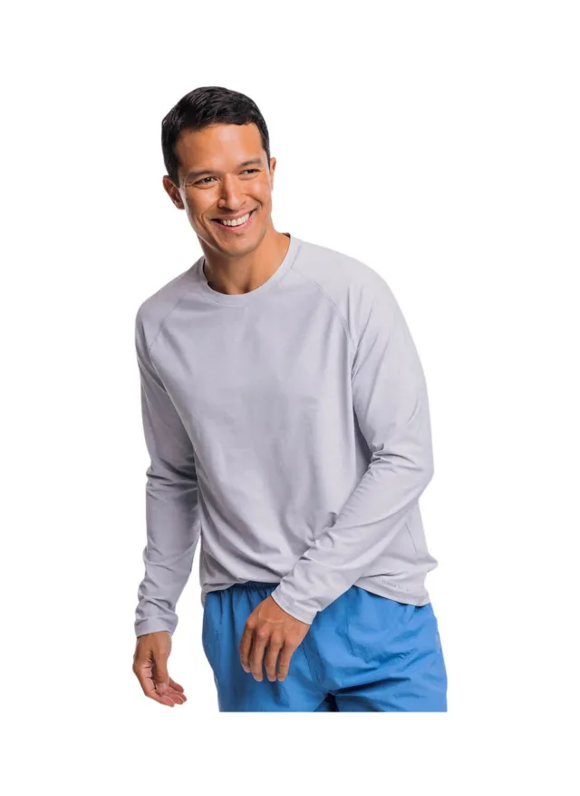 Southern Tide Men's Brrr-illiant Performance Long-Sleeve T-Shirt · Platinum Grey · Supplier photo