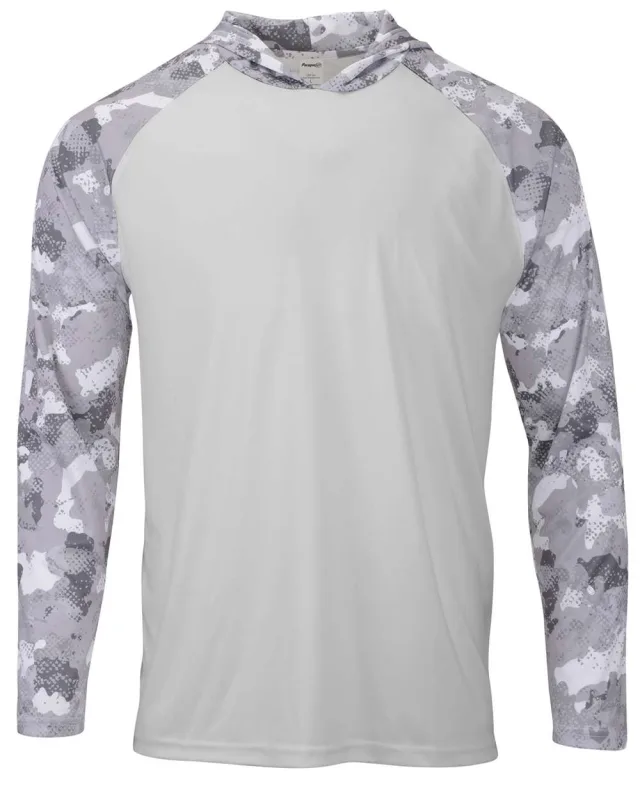 240 Unisex Tortuga Extreme Performance Hooded Long Sleeve T-Shirt · Aluminum · front · Garment reference