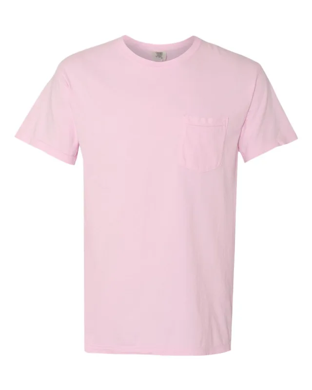 6030 Unisex Garment-Dyed Heavyweight Pocket T-Shirt · Blossom · front · Garment reference