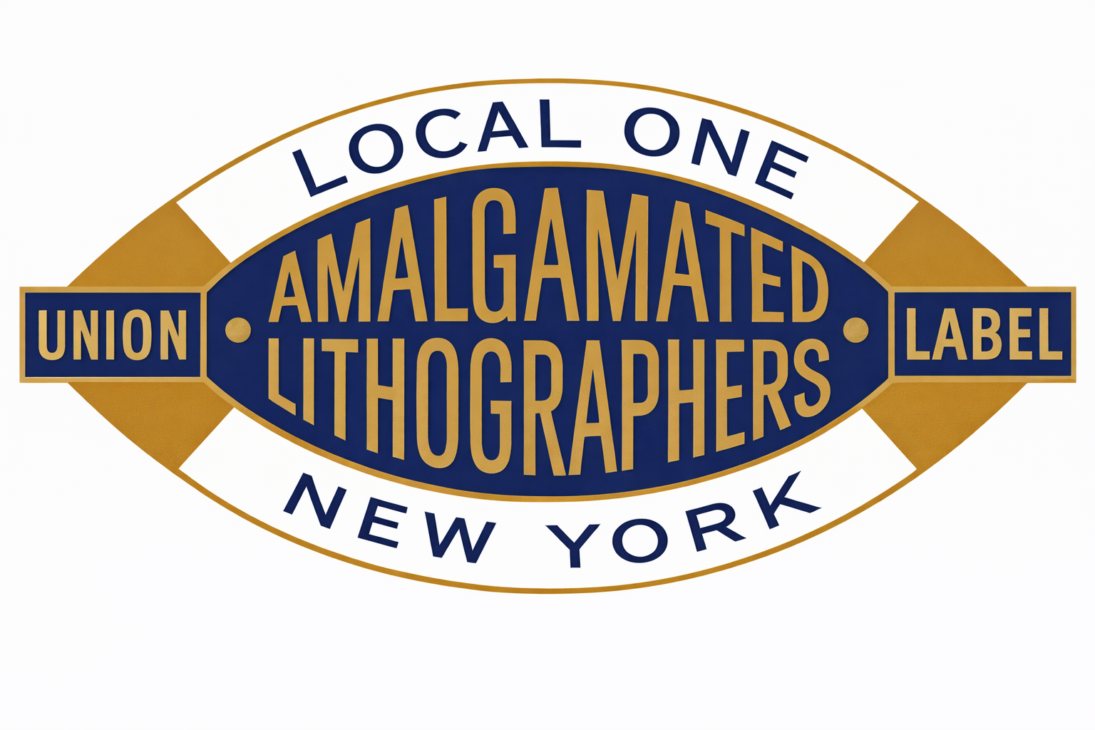 Local One Amalgamated Lithographers New York union label supplied by Simat